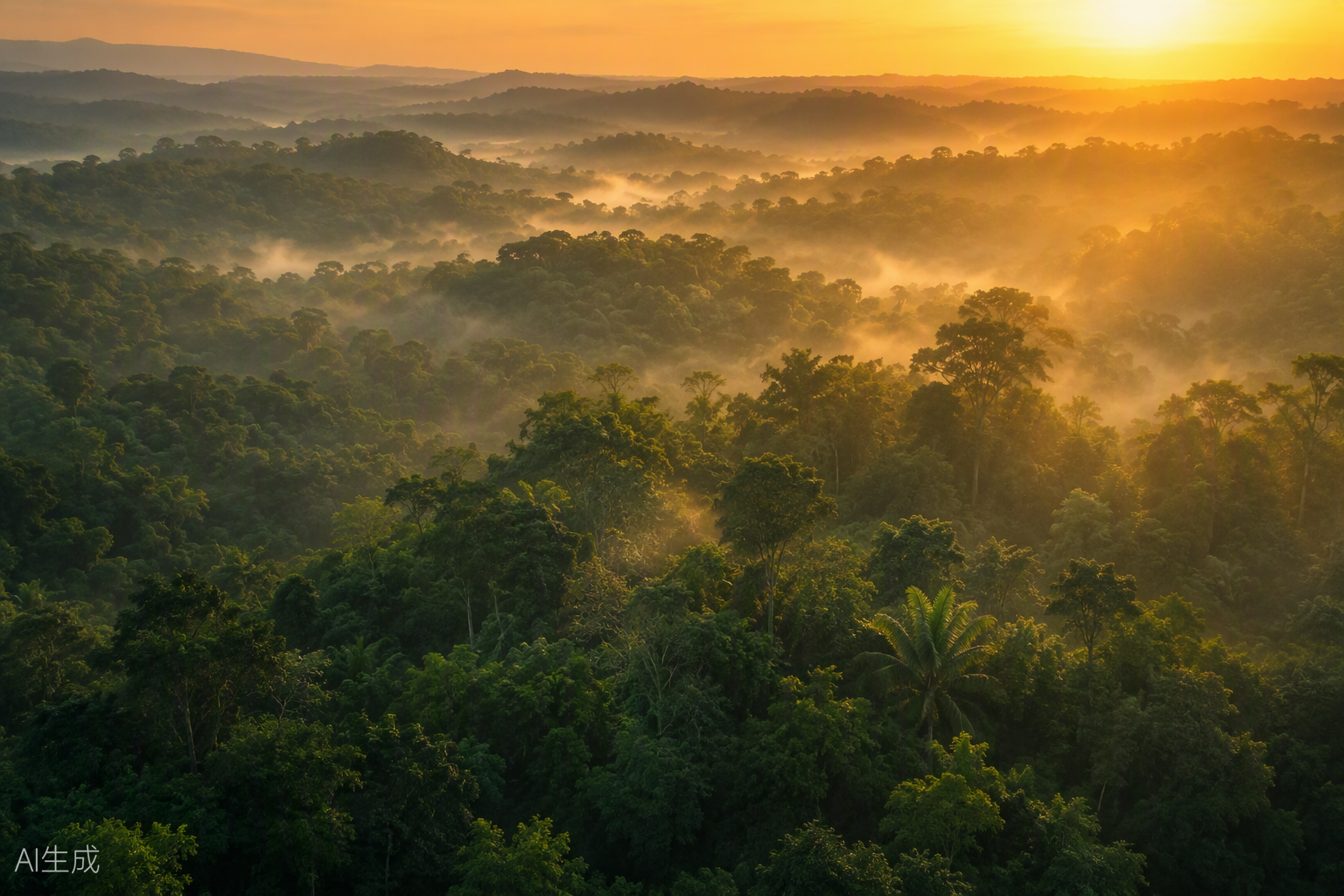 A forest canopy in the morning light